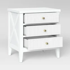 Wrentham Beadboard Farmhouse 3 Drawer Nightstand White - Threshold™ -Decor Home GUEST 9ed7fc48 a90d 4ecd 8fe5 c020545e0a69