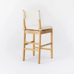 Emery Wood Counter Height Barstool With Upholstered Seat And Sling Back Natural - Threshold™ Designed With Studio McGee -Decor Home GUEST 9f7f5d4d d259 4ec6 a838 71315204c3fa