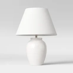 Turned Ceramic Table Lamp White - Threshold™ -Decor Home GUEST a3c43bdb 74c2 4bbe a3c8 10bb261e03b9