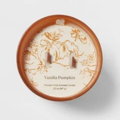 20oz Glass Woodwick Vanilla Pumpkin Candle - Threshold™ -Decor Home GUEST a5419cb6 c88b 4c21 a56b d71789983174