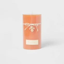 Ribbed Pillar Pumpkin Spice Candle - Threshold™ -Decor Home GUEST a8a389a8 2349 43df a3c7 57f94581f426