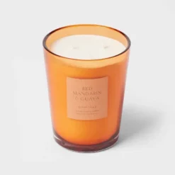 Colored Vase Glass With Dustcover Mandarin & Guava Candle Orange - Threshold™ -Decor Home GUEST aa27f146 dfa7 4f00 a5e8 351ea0849844