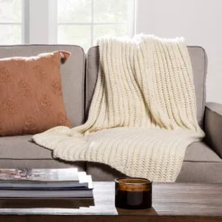 Chunky Knit Reversible Throw Blanket - Threshold™ -Decor Home GUEST b04cf30c e385 47a6 b25b 6cea8b96bae5