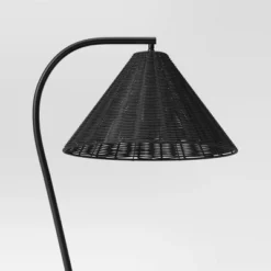 Arc Neck Floor Lamp With Natural Shade Black (Includes LED Light Bulb) - Threshold™ -Decor Home GUEST b3359c3b 1bca 48a3 a12e 66ee18b8cf18