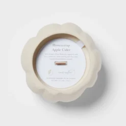 12oz Brushed Abstract Pumpkin Ceramic With Woodwick And Dustcover Honeycrisp Apple Cider Candle - Threshold™ -Decor Home GUEST b51b0c01 bf7f 43f3 9906 7d443b9d6339