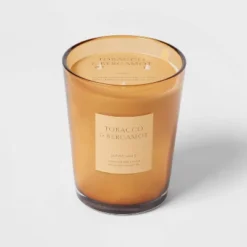 Colored Vase Glass With Dustcover Tobacco And Bergamot Candle Yellow - Threshold™ 13 Colored Vase Glass With Dustcover Tobacco And Bergamot Candle Yellow - Threshold™ -Decor Home GUEST b93280db 41cc 4916 9fbe 5bb9cb7d18d7