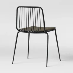 Set Of 2 Sodra Rounded Seat Wire Dining Chair Black - Threshold™ -Decor Home GUEST beee2ef8 8c06 41f9 85cc 368726c46ac7