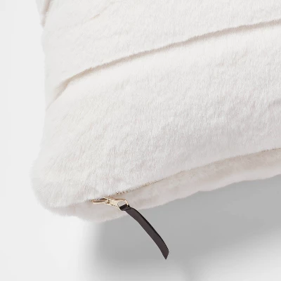 Oversized Oblong Faux Fur Channeled Decorative Throw Pillow - Threshold™ 5 Oversized Oblong Faux Fur Channeled Decorative Throw Pillow - Threshold™ - Image 3
