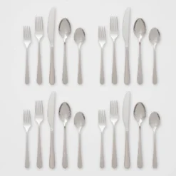 20pc Harrington Flatware Set Silver - Threshold™ -Decor Home GUEST c415e3b7 a834 4e6d 9a1e ec219535a2d0
