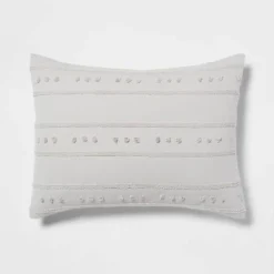 4pc Clipped Stripe Poms Comforter Bedding Set - Threshold™ -Decor Home GUEST c513e7a2 e419 413e 9246 e63bf81df859