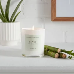 Wood Lidded Glass Wellness Peace Candle - Threshold™