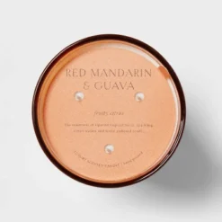 Colored Vase Glass With Dustcover Mandarin & Guava Candle Orange - Threshold™ -Decor Home GUEST d3b0111f a038 45b0 94b7 4c6c85a435e3