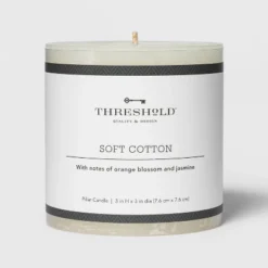Pillar Candle Soft Cotton White - Threshold™ 10 Pillar Candle Soft Cotton White - Threshold™ -Decor Home GUEST d55a5595 2986 4235 8fc7 cb696b617fa6
