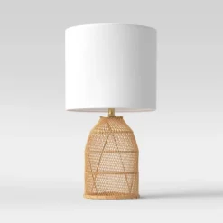 Rattan Diagonal Weave Table Lamp Tan - Opalhouse™ -Decor Home GUEST dae93eeb ddb7 44ce 88df 301a4b240217