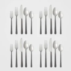 20pc Hubbardston Flatware Set Black - Threshold™ -Decor Home GUEST dc38d691 3449 481a bf3c c841a47ed14b