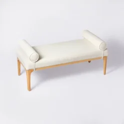 Randolph Bench With Bolster Pillows Linen - Threshold™ Designed With Studio McGee -Decor Home GUEST df9c0bbe 939e 489c adae 0e3b5fe3d6f7