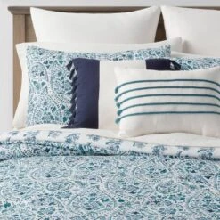 12pc Reversible Paisley Print Comforter & Sheets Set Blue/Dark Teal Blue - Threshold™ -Decor Home GUEST e3f1ec9a 3b66 4053 b0fe 00d8eb4ecda8