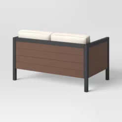 Bryant 2pc Faux Wood Patio Loveseat & Coffee Table - Gray/Natural - Threshold™ -Decor Home GUEST e7ed45fd b978 4207 ae3a e5295e23db39