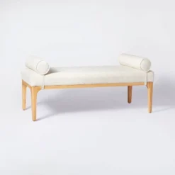 Randolph Bench With Bolster Pillows Linen - Threshold™ Designed With Studio McGee -Decor Home GUEST ebdd4b7b 6e57 423c 908a 14e05a7f5b15