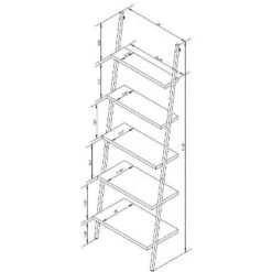 72" Loring 5 Shelf Leaning Bookshelf - Threshold™ -Decor Home GUEST f0a703db 6249 4024 8139 6e1bf2368058