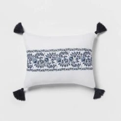 5pc Block Print With Border Comforter Bedding Set White/Blue - Threshold™ -Decor Home GUEST f100c0ae 2d47 4f69 94e7 d7e58377c49a