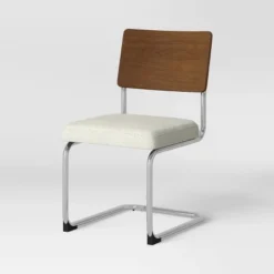 2pk Cecilton Chrome Cantilever Dining Chairs Cream Boucle - Threshold™ -Decor Home GUEST f467ac82 933d 40fb b02c 63edbb24066f