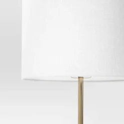 60"x20.5" Floor Lamp With Marble Table - Threshold™: Modern Standing Lamp With Polyester Shade -Decor Home GUEST f47368fb 22f8 4dcf 9923 994f717eb398