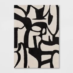 Abstract Inkblot Rug Black/White - Threshold™ -Decor Home GUEST f515f58c 4fc4 473d 8b9e f1ee81b22a0b