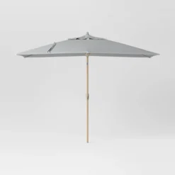 10'x6' Rectangular Market Patio Umbrella - Light Wood Pole - Threshold™ -Decor Home GUEST f5207d19 b112 42c3 9b2a 2cb4b691976e