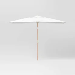 10'x6' Rectangular Market Patio Umbrella - Light Wood Pole - Threshold™ -Decor Home GUEST f54a3077 f1a5 43a3 a82f 09bba8e9f5d4