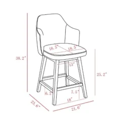 Kinston Swivel Curved Back Upholstered Counter Height Barstool - Threshold™ -Decor Home GUEST f6337fc0 e348 447d 9f0e eeca9263a691