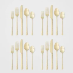 20pc Cherryfield Champagne Flatware Set - Threshold™ -Decor Home GUEST f6924981 0d4b 401a 85b9 7da17569d4aa