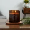 23oz XL 3-Wick Fennel + Pine Wooden Amber Glass With Wood Lid And Stamped Logo Amber Candle - Threshold™ -Decor Home GUEST f97e7f56 2b88 45f1 b9bf 917ecf7e2463