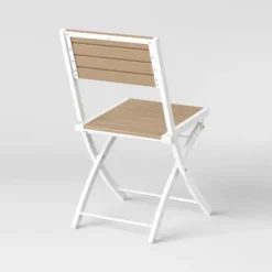 Bryant 4pk Faux Wood Folding Patio Bistro Chairs - White/Light Wood - Threshold™ -Decor Home GUEST ff0c02ae c0b7 4249 800c e541509c2011